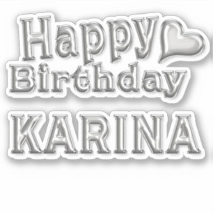 Karina Happy Birthday silver stickers sticker
