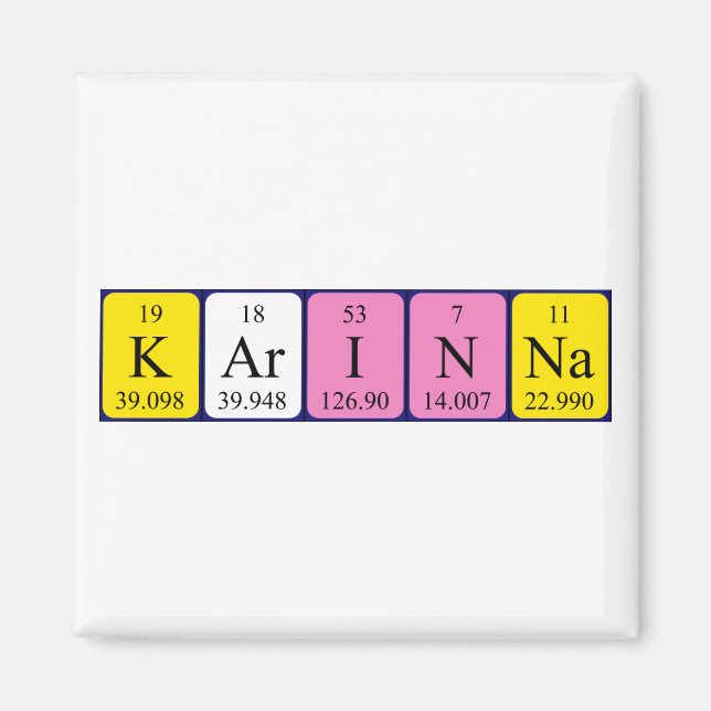 Karinna periodic table name magnet (Front)