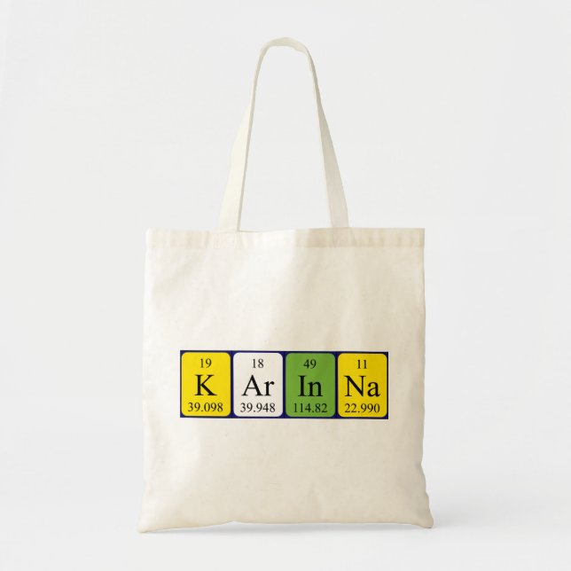 Karinna periodic table name tote bag (Front)