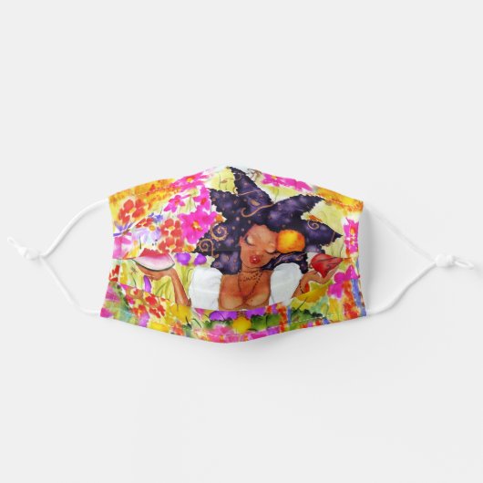 karinsArt - ABUNDANCE floral Adult Cloth Face Mask (Front, Unfolded)
