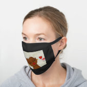 karinsArt HEALTH is WEALTH Black Cotton Face Mask (Angled)