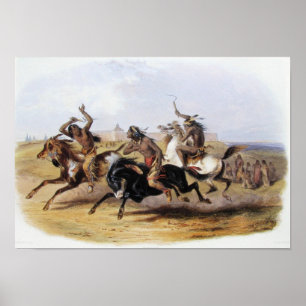 Karl Bodmer - Horse Racing of the Sioux Poster
