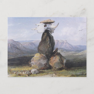 Karl Bodmer - Magic Pile of Assinboin Indians Postcard