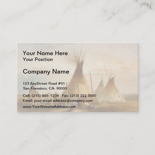 Customizable Karl Bodmer- Sioux teepee Business Card Template
