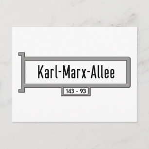 Karl-Marx-Allee, Berlin Street Sign Postcard