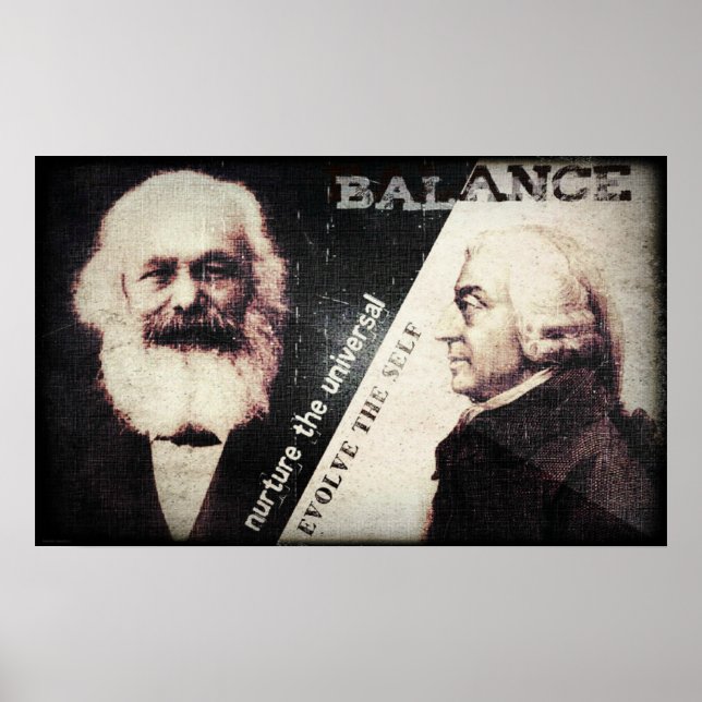 Karl Marx and Adam Smith, the zen of Poster (Front)