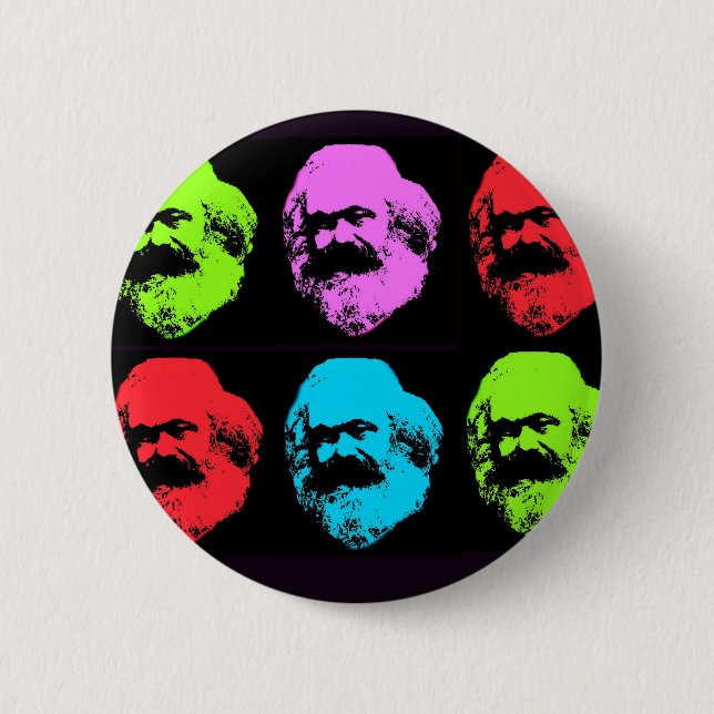 Karl Marx Collage Button (Front)