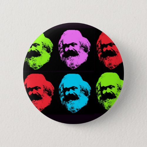 Karl Marx Collage Button