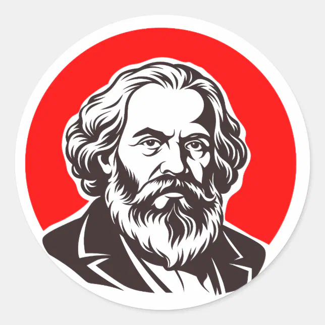 Karl Marx (Founder of Marxism) gift Classic Round Sticker | Zazzle