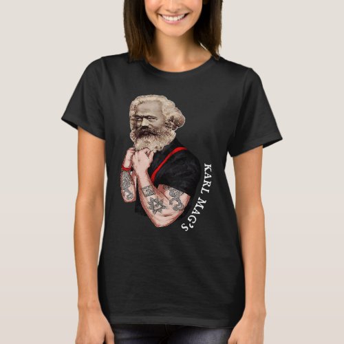Karl Marx Pop Art Revolution Rocks Tattoo Vintage  T_Shirt