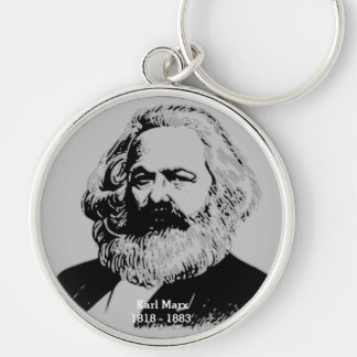 Karl Marx Porteclés rond premium - grand Keychain