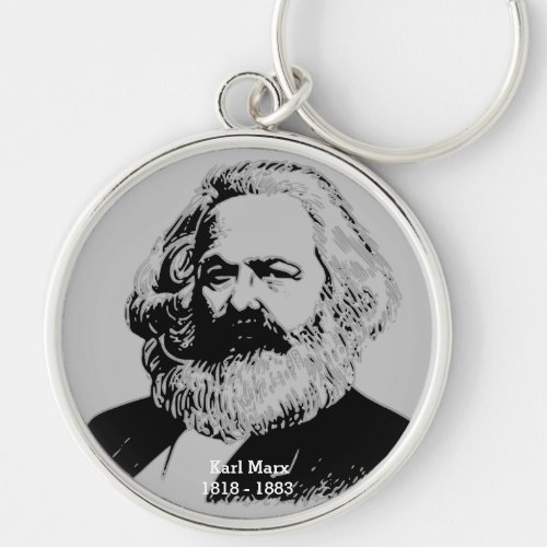 Karl Marx Portecls rond premium _ grand Keychain