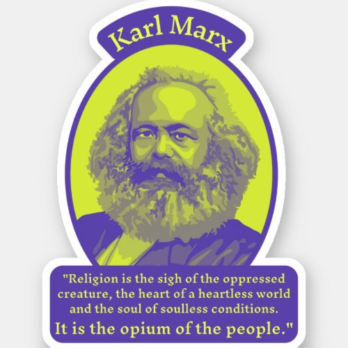 Karl Marx Portrait and Quote Sticker