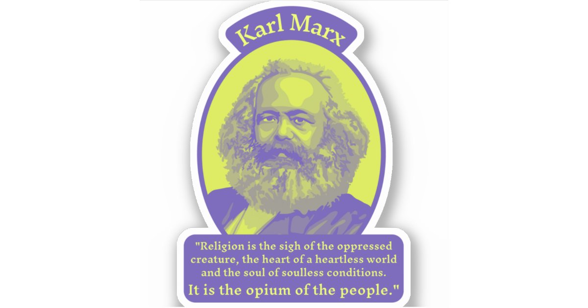 Karl Marx Portrait and Quote Sticker | Zazzle