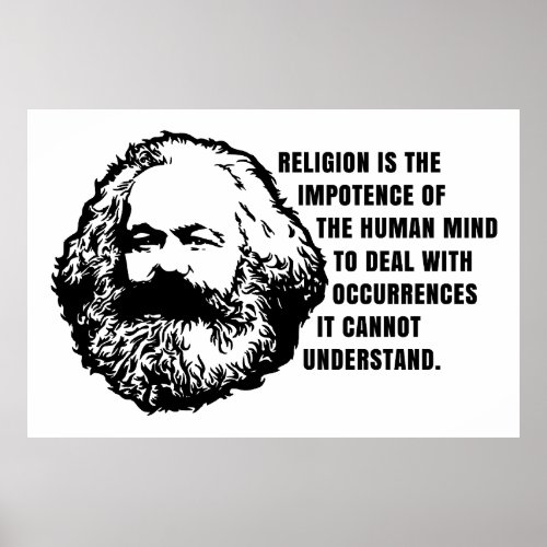 Karl Marx Quote About Religion Poster