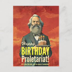 Karl Marx reading books lovers gift Postcard