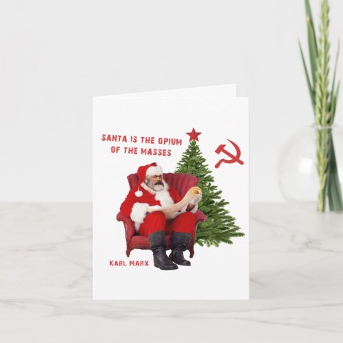 Karl Marx Santa Card