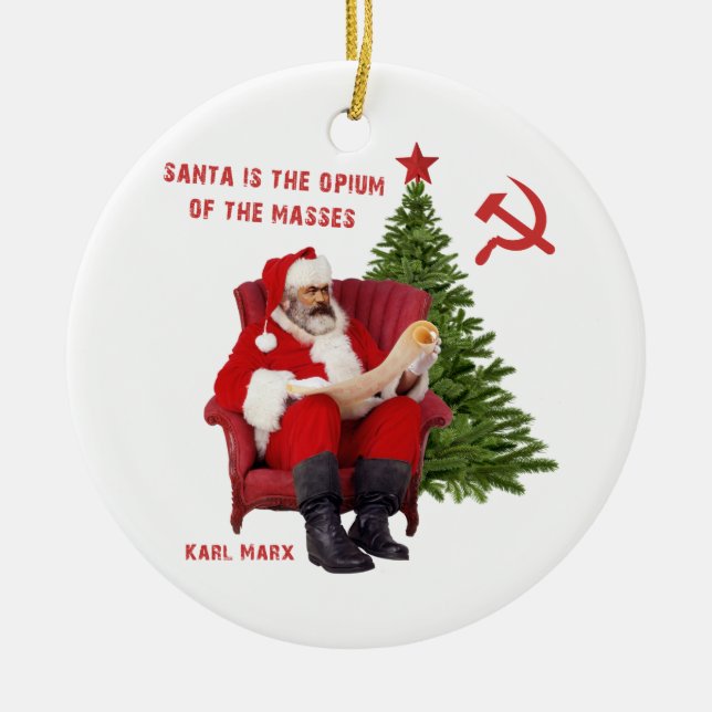 Karl Marx Santa Ceramic Ornament (Front)