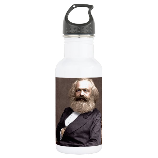 Karl Marx Stainless Steel Water Bottle (Front)