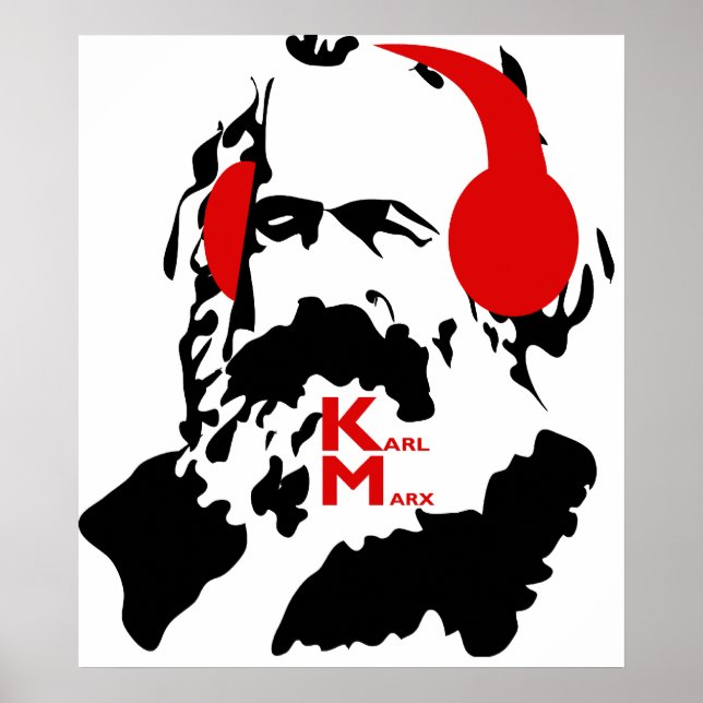 KARL MARX WITH HEADPHONES POSTER (Front)