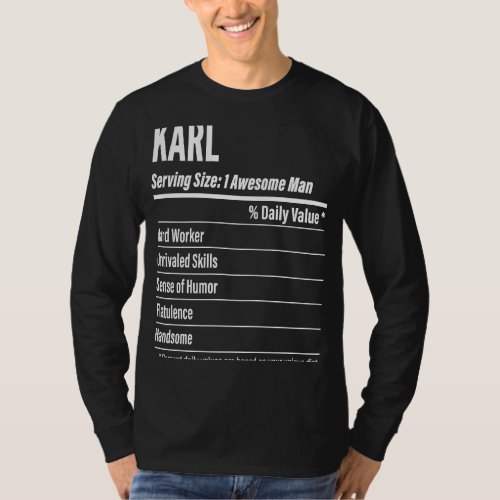 Karl  Nutritional Facts Serving Size Calories T_Shirt