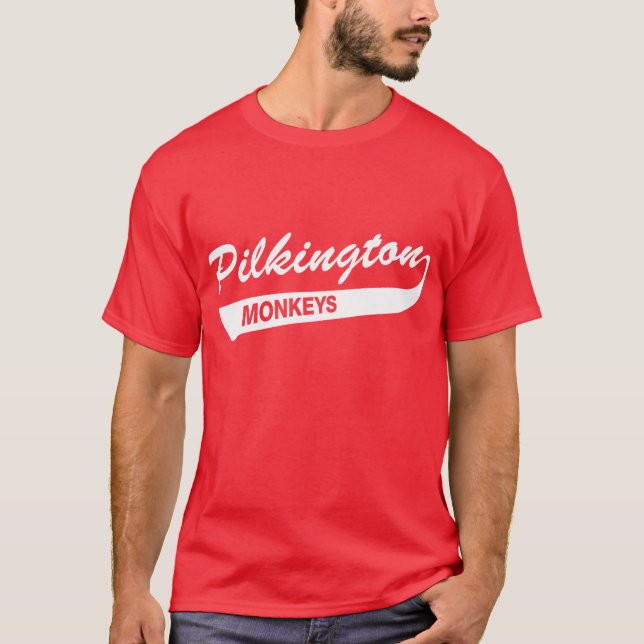 Karl Pilkington Monkeys Red T-shirt (Front)