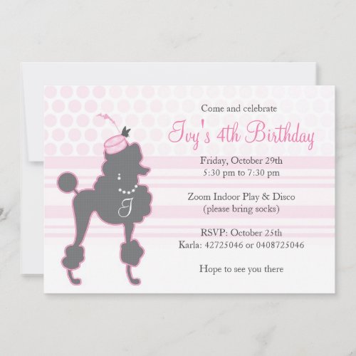 Karla_French Poodle Birthday Invitation