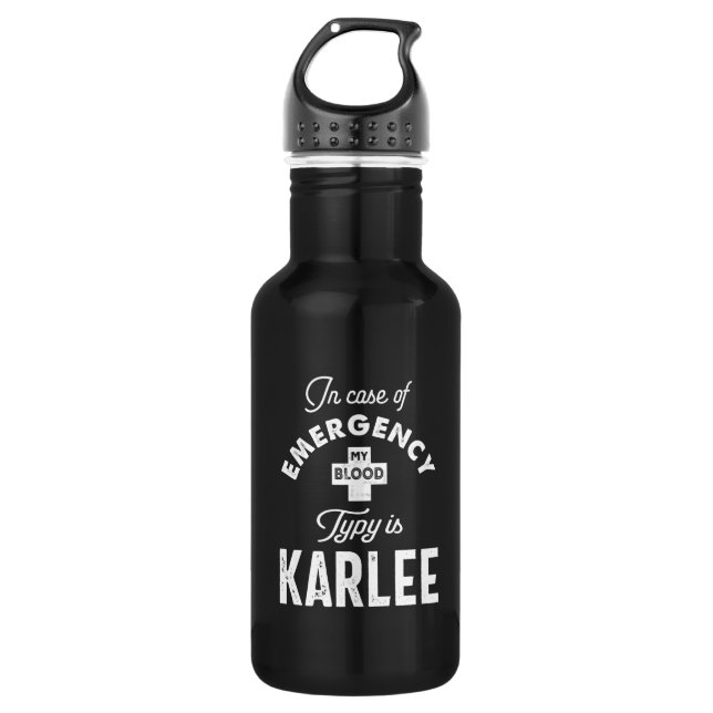 Karlee Personalized Name Birthday Gift Stainless Steel Water Bottle (Front)