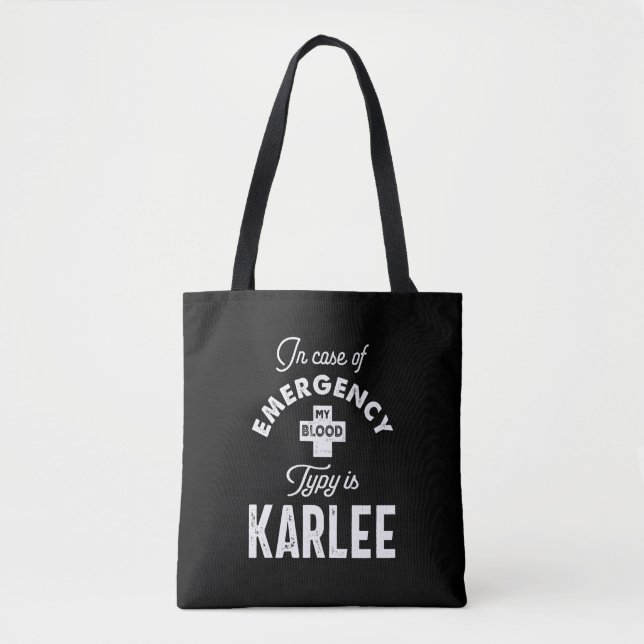 Karlee Personalized Name Birthday Gift Tote Bag (Front)