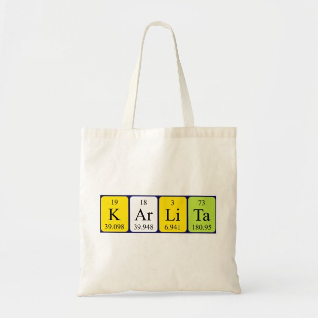 Karlita periodic table name tote bag (Front)