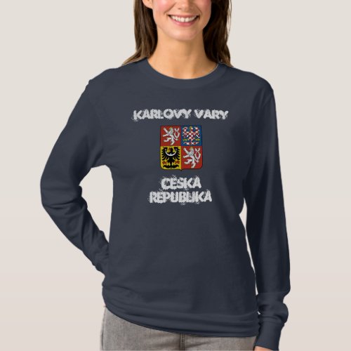 Karlovy Vary Czech Republic with coat of arms T_Shirt