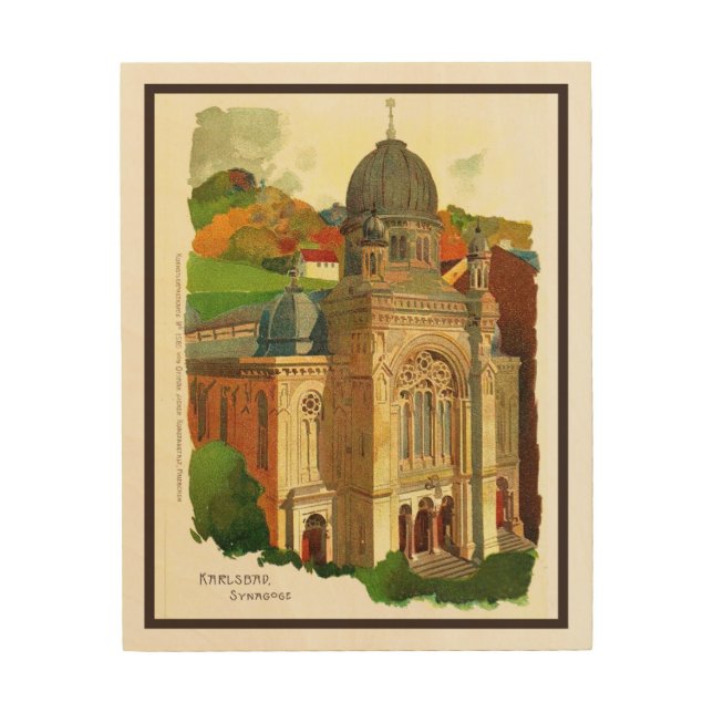 Karlovy Vary (Karlsbad) Synagogue Wood Wall Art (Front)