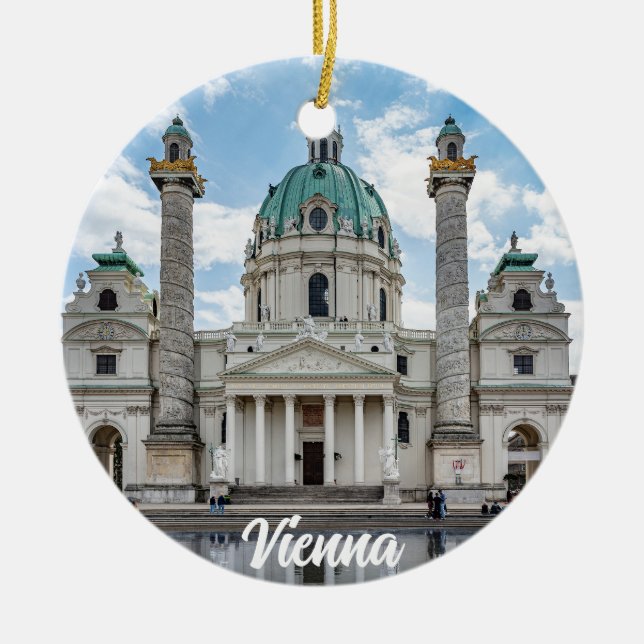 Karlskirche in Vienna, Austria Ceramic Ornament (Front)