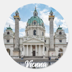 Karlskirche in Vienna, Austria Classic Round Sticker