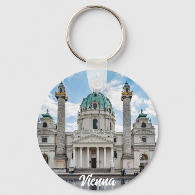 Karlskirche in Vienna, Austria Keychain (Front)