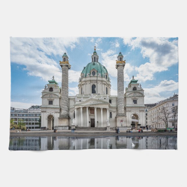 Karlskirche in Vienna, Austria Kitchen Towel (Horizontal)