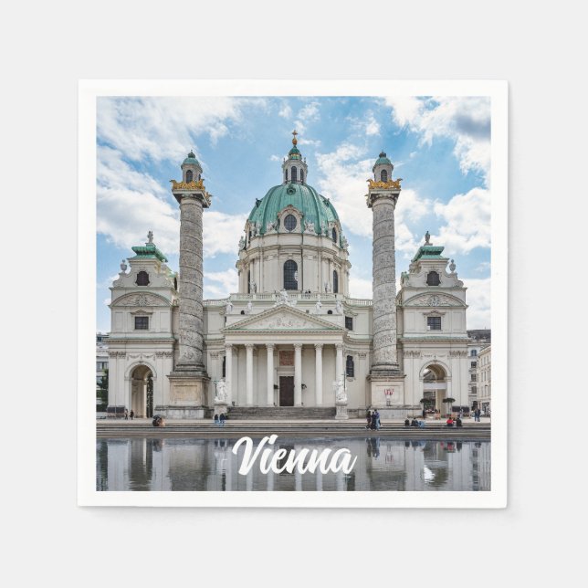 Karlskirche in Vienna, Austria Napkins (Front)