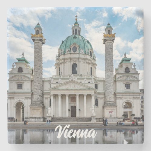 Karlskirche in Vienna Austria Stone Coaster