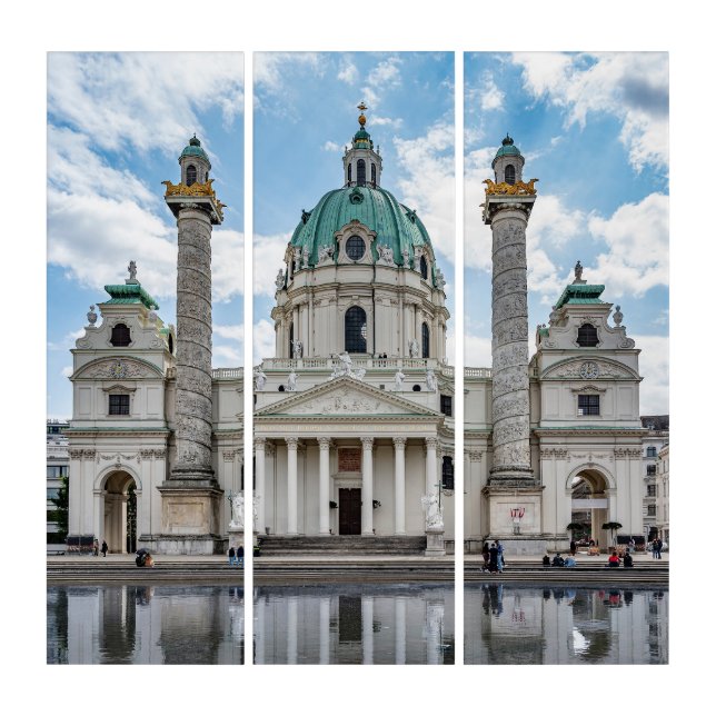 Karlskirche in Vienna, Austria Triptych (Front)