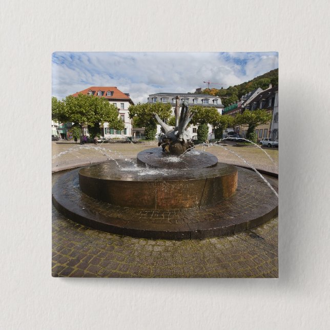 Karlsplatz (Karl's Square), Old Town Heidelberg Pinback Button (Front)