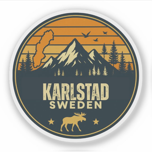 Karlstad, Sweden Sverige Sticker (Front)