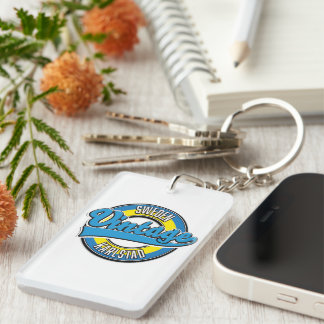 karlstad sweden vintage style logo. keychain