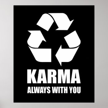 Karma Always With You Buddhist Buddha Funny Poster by HumusInPita at Zazzle