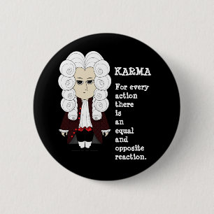 Karma and Newton's 3rd law (Dark background) Button