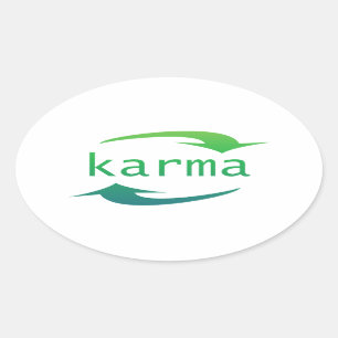 Karma Arrow Motivational Quote Oval Sticker