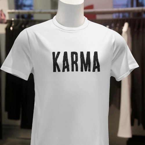 Karma Black Text T_Shirt