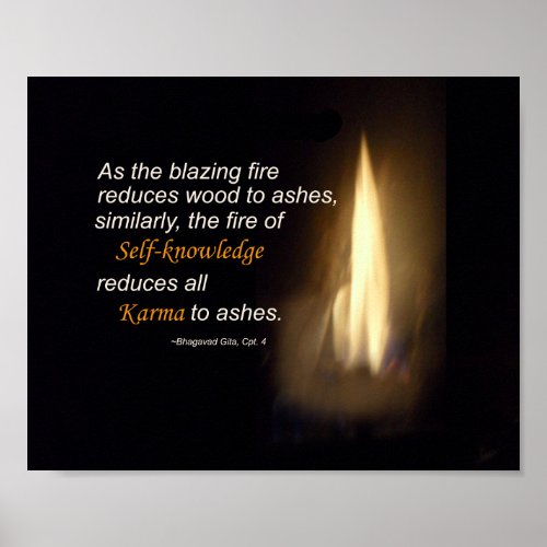 Karma Blazing Fire Self_knowledge Quote Plaque Poster