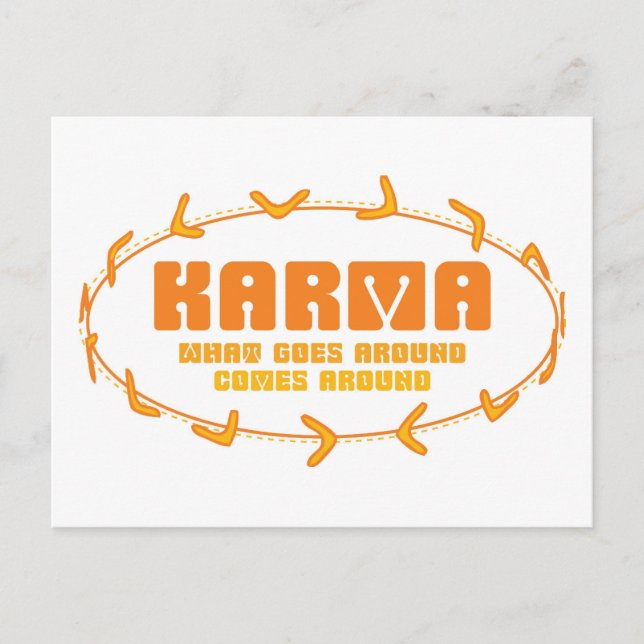 Karma Boomerang Postcard (Front)