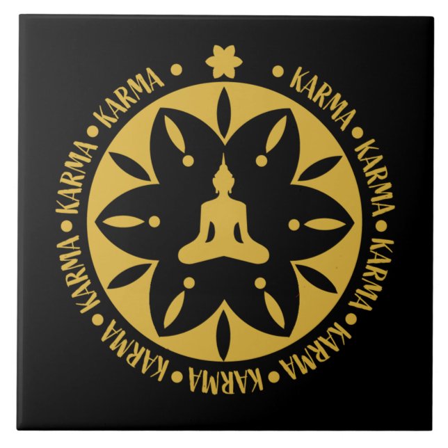 Karma Buddhist Religion - Buddhism Six Sages  Ceramic Tile (Front)