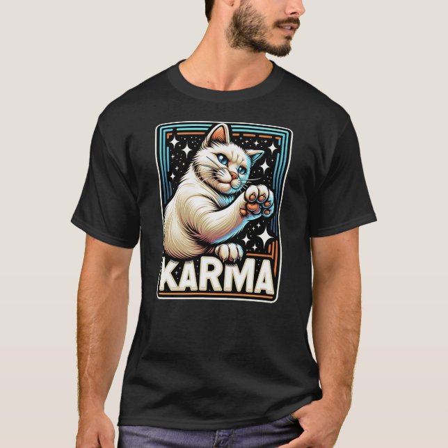Karma Cat - Scratching Paw - T-Shirt (Front)